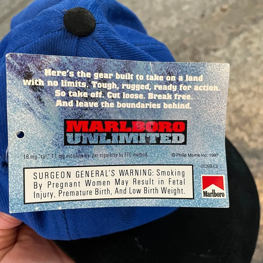 NWT Vintage Marlboro Hat Cap Strap Back Unlimited Gear Compass Cigarette 90s